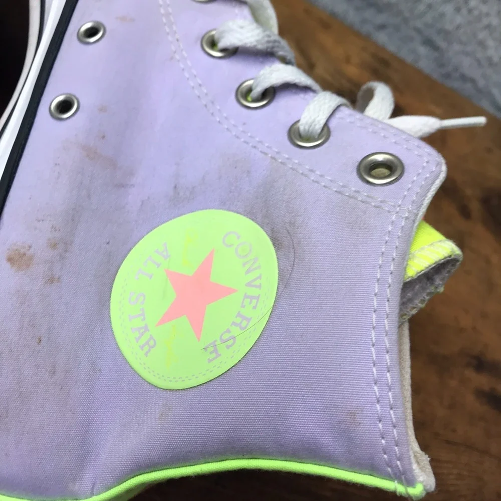 Converse Chuck Taylor All Star High Top M 6 W 8 Neon‎ Colorblock Sneakers